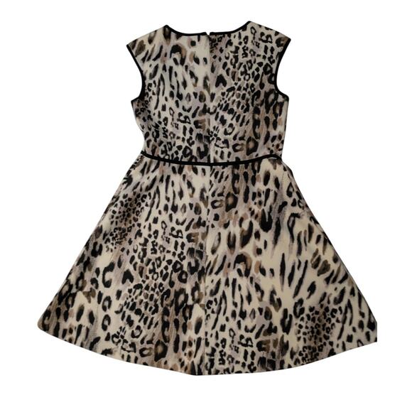 SANDRA DARREN Women's Leopard Print Sleeveless Fit & Flare Dress Size 10 - Picture 4 of 5